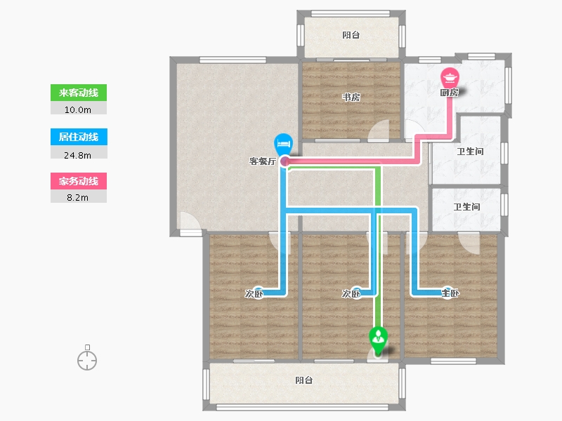 江苏省-淮安市-名都花园-126.40-户型库-动静线