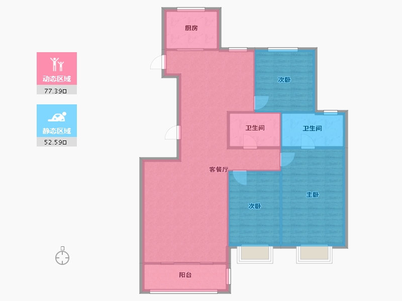 宁夏回族自治区-银川市-中冶幸福宸-120.00-户型库-动静分区