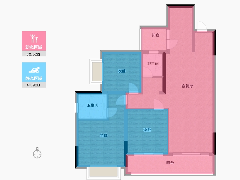 重庆-重庆市-龙樾生态城樾书府(南区)-90.00-户型库-动静分区