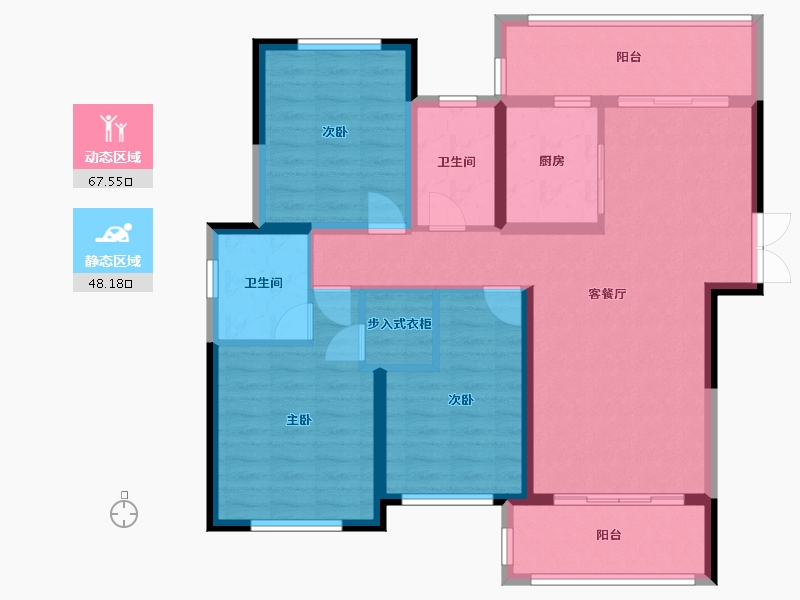 海南省-海口市-椰风水韵南区-108.93-户型库-动静分区