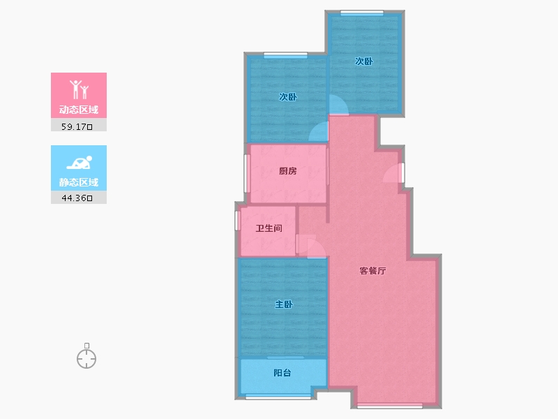 河北省-衡水市-富强理想城-87.27-户型库-动静分区