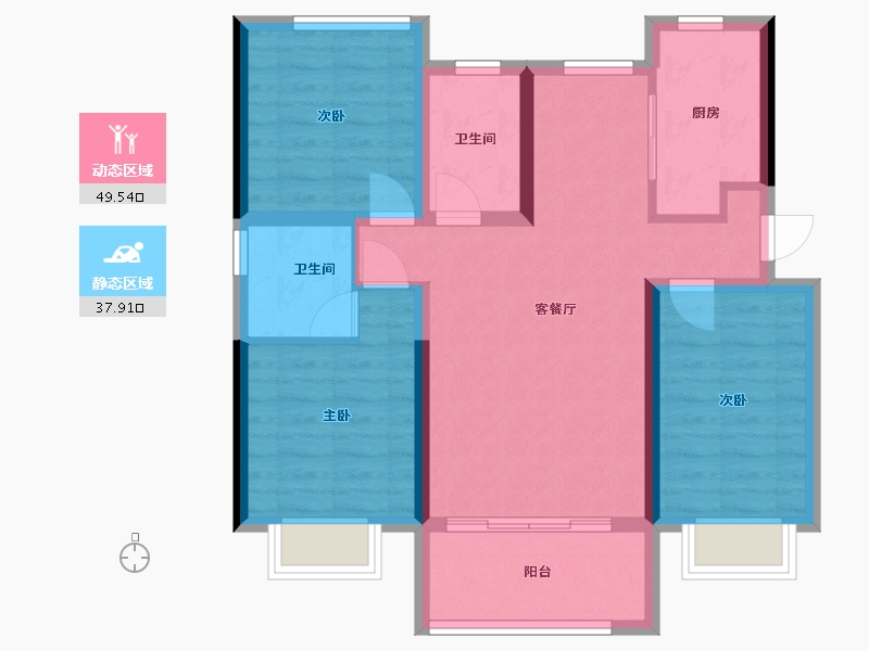 山东省-济宁市-苗营回迁-103.00-户型库-动静分区