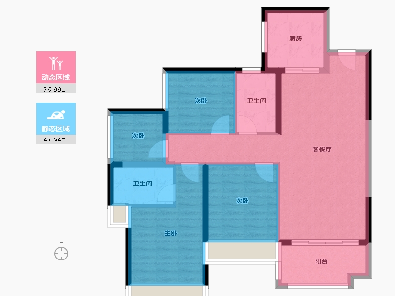 广东省-广州市-星河·东悦湾-三期-90.40-户型库-动静分区