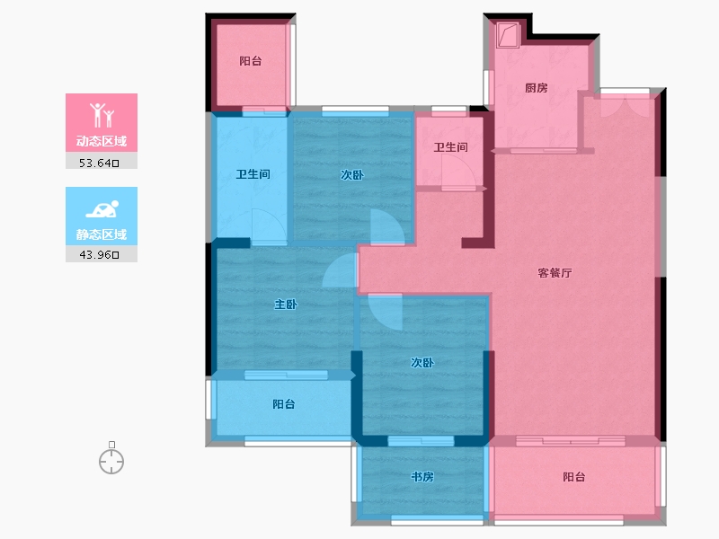 湖南省-怀化市-建鸿达鸿都-85.12-户型库-动静分区