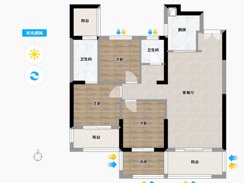 湖南省-怀化市-建鸿达鸿都-85.12-户型库-采光通风