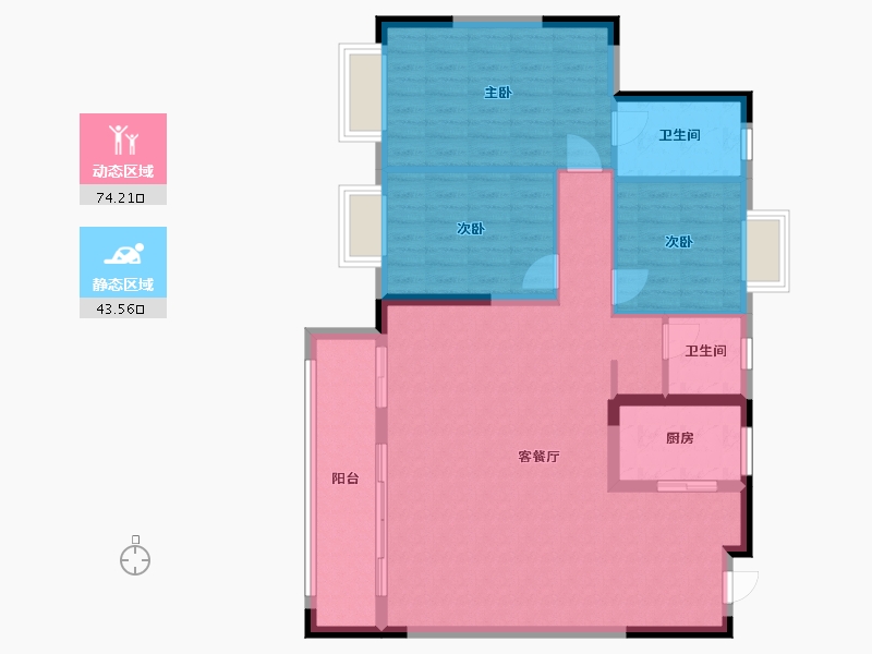 江西省-景德镇市-陶阳菁华轩-108.00-户型库-动静分区