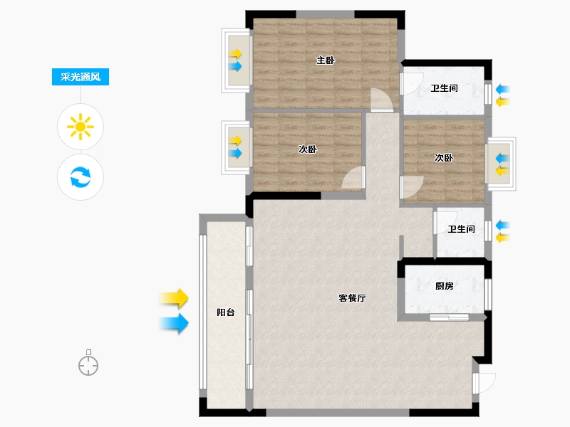 江西省-景德镇市-陶阳菁华轩-108.00-户型库-采光通风