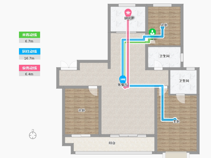 内蒙古自治区-乌兰察布市-富力湾-121.00-户型库-动静线