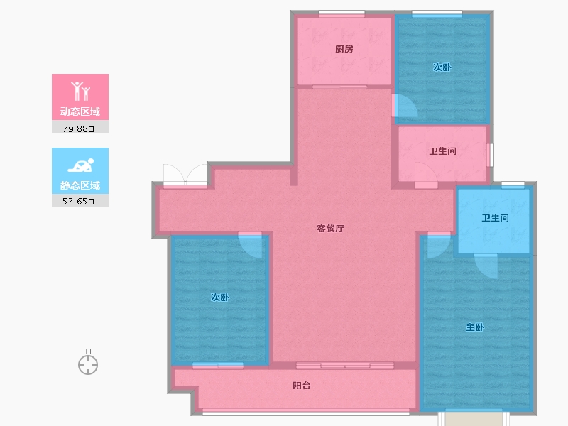 内蒙古自治区-乌兰察布市-富力湾-121.00-户型库-动静分区