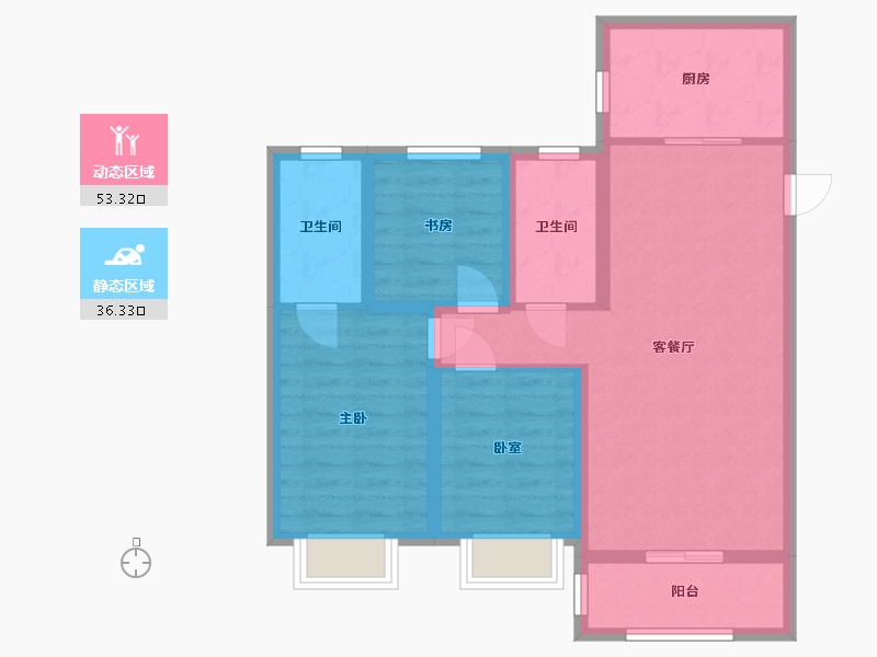 山东省-德州市-文鼎壹品原筑-96.50-户型库-动静分区