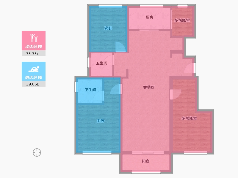 河北省-沧州市-石油·海蓝城-110.00-户型库-动静分区