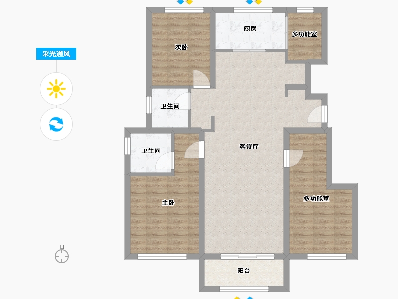 河北省-沧州市-石油·海蓝城-110.00-户型库-采光通风