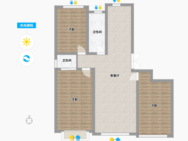 山东省-潍坊市-紫御宫馆-100.00-户型库-采光通风