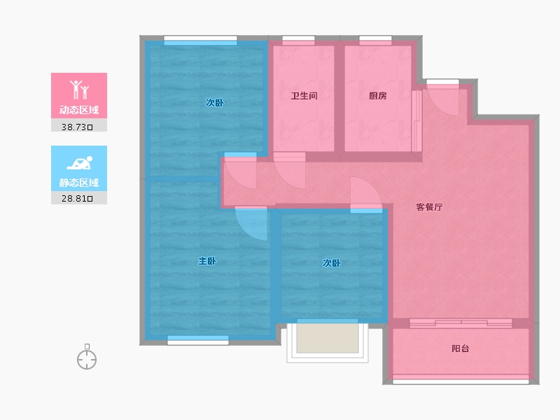 山西省-晋城市-华悦郡府-69.07-户型库-动静分区