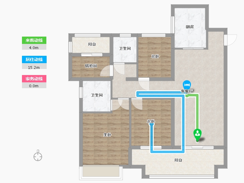 江苏省-苏州市-龙湖大境天成-97.00-户型库-动静线