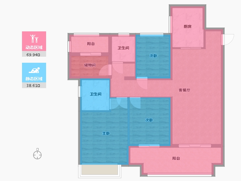 江苏省-苏州市-龙湖大境天成-97.00-户型库-动静分区