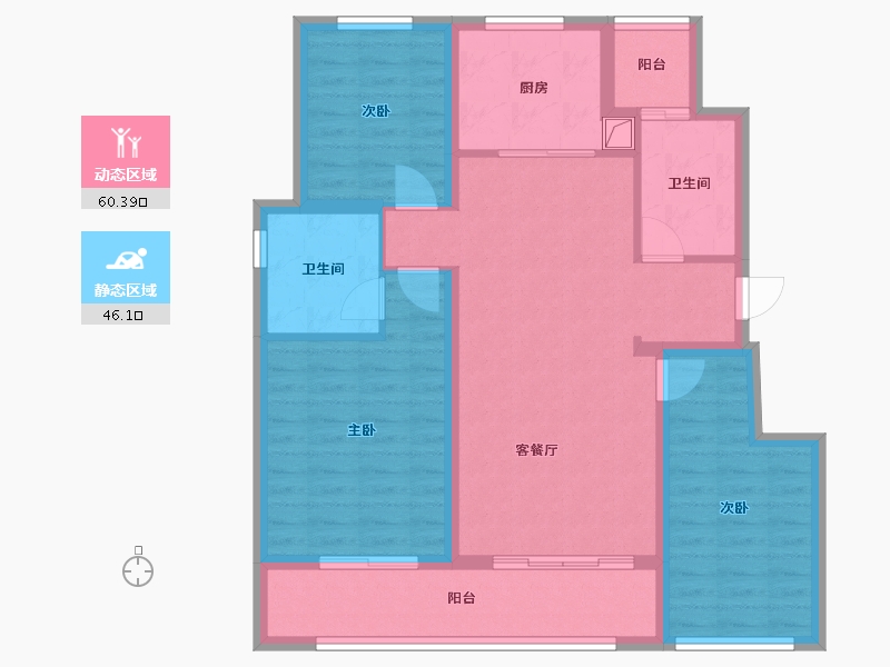 浙江省-湖州市-德信宸园-94.07-户型库-动静分区