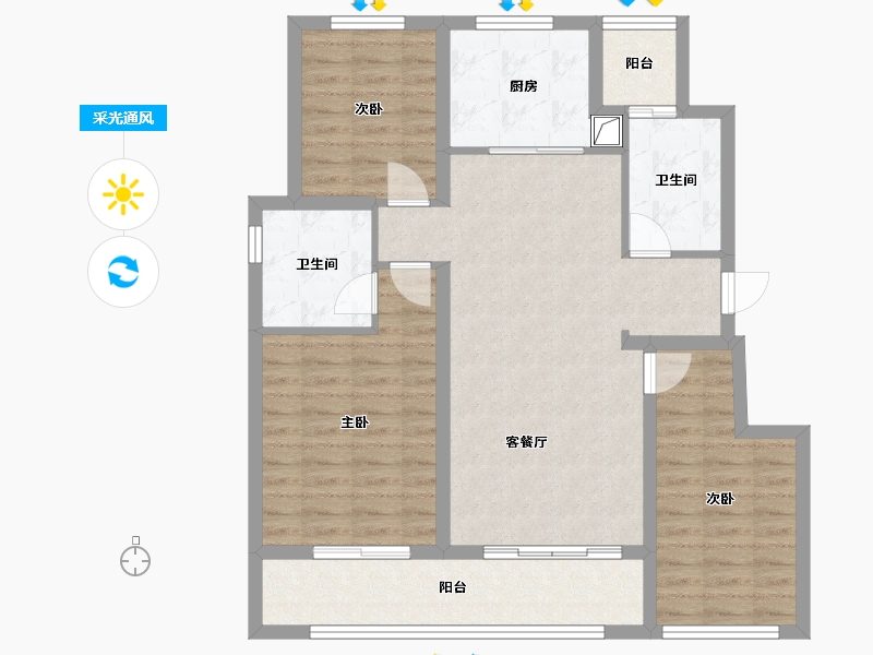 浙江省-湖州市-德信宸园-94.07-户型库-采光通风