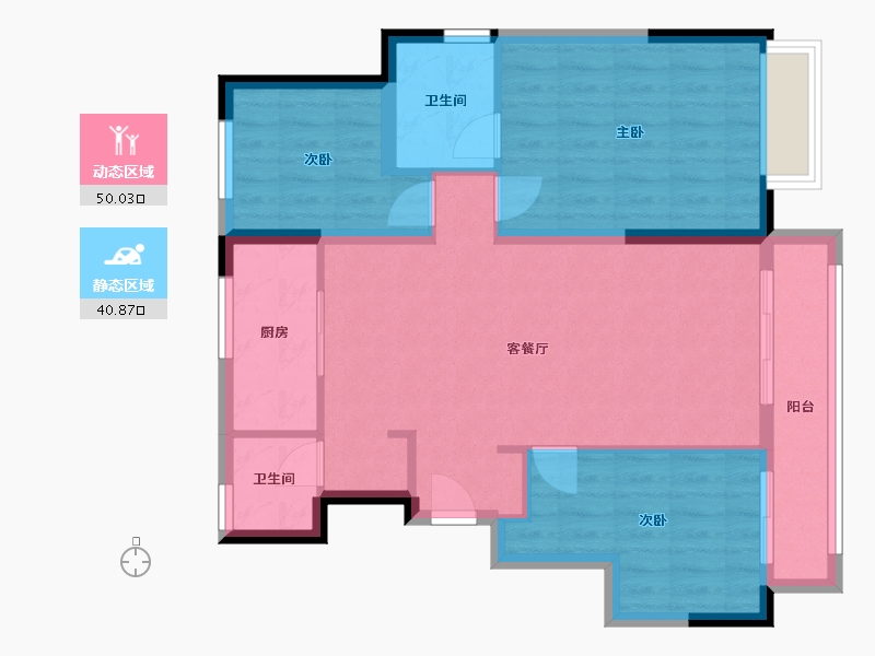 河北省-石家庄市-金地格林郡-88.00-户型库-动静分区