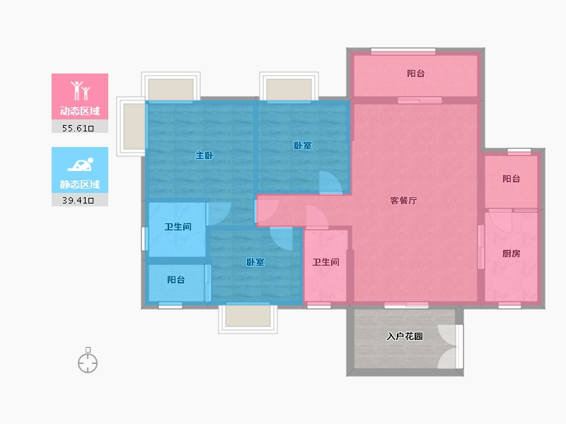 广东省-清远市-时代美居-95.34-户型库-动静分区