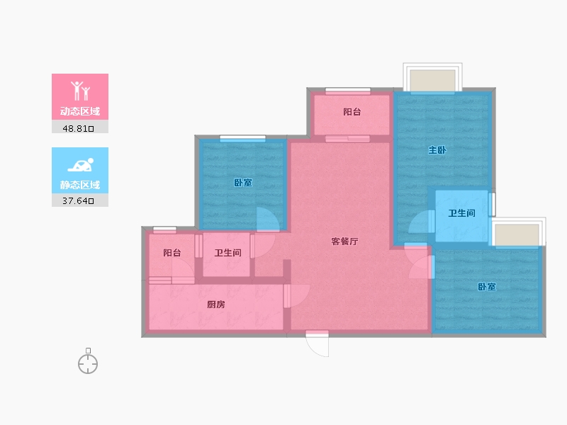 重庆-重庆市-国博领馆-79.93-户型库-动静分区