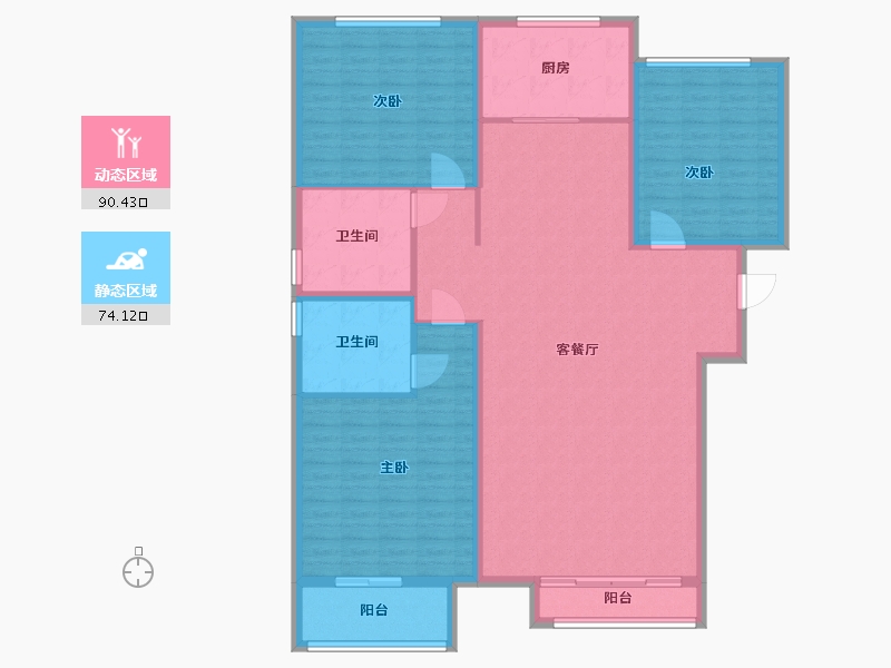 河北省-衡水市-丽景福苑尚园-105.60-户型库-动静分区