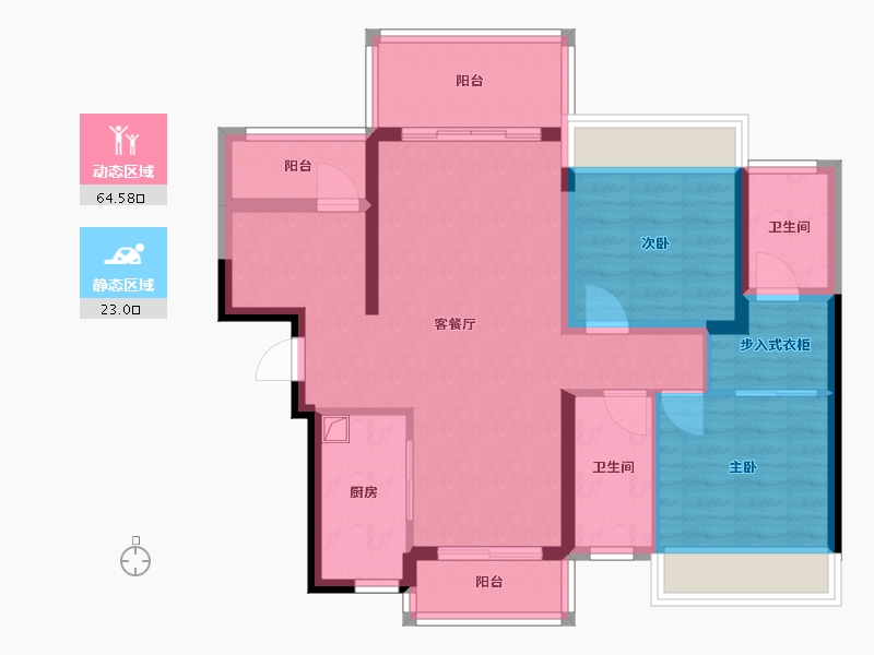 广东省-汕头市-阳光水岸雅居-79.20-户型库-动静分区