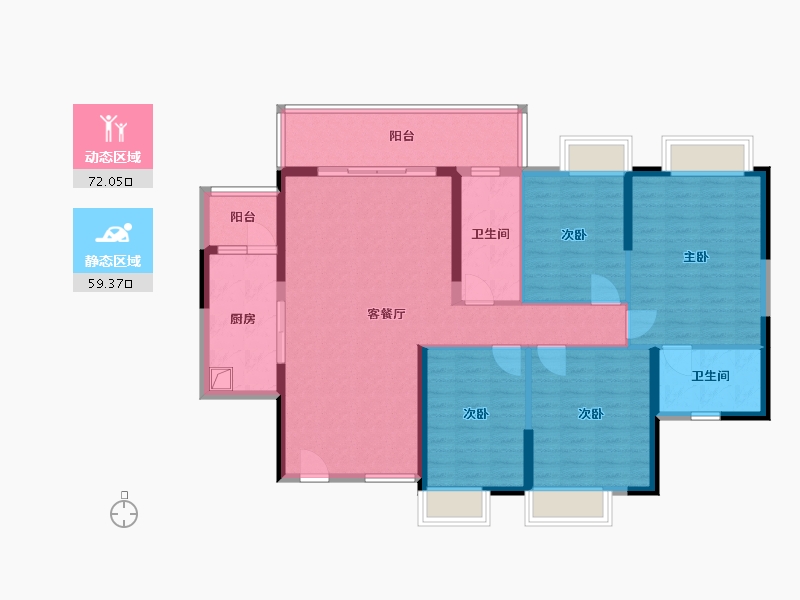 广东省-广州市-合生中央城-116.50-户型库-动静分区