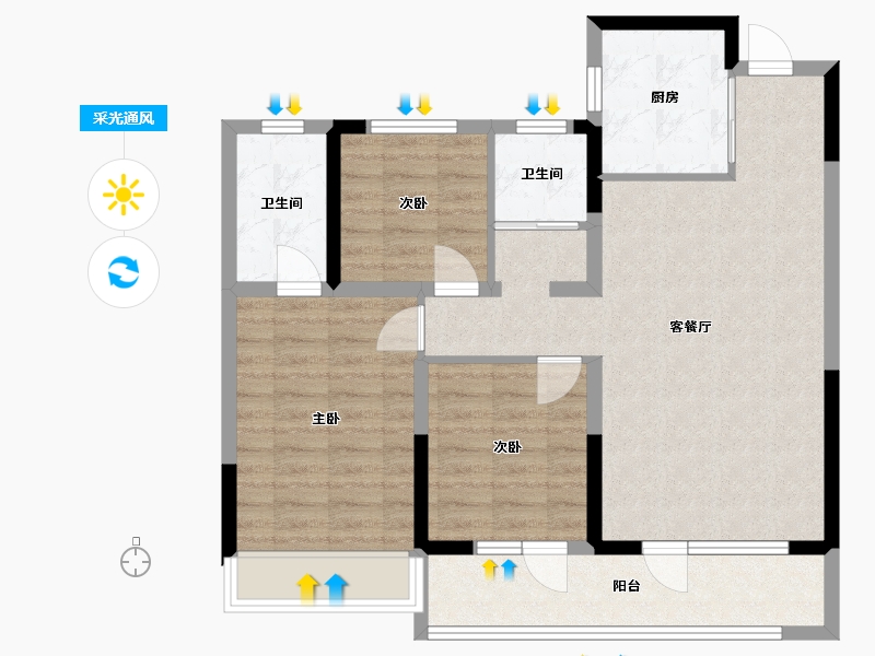 山东省-济宁市-　顺兴府-86.46-户型库-采光通风