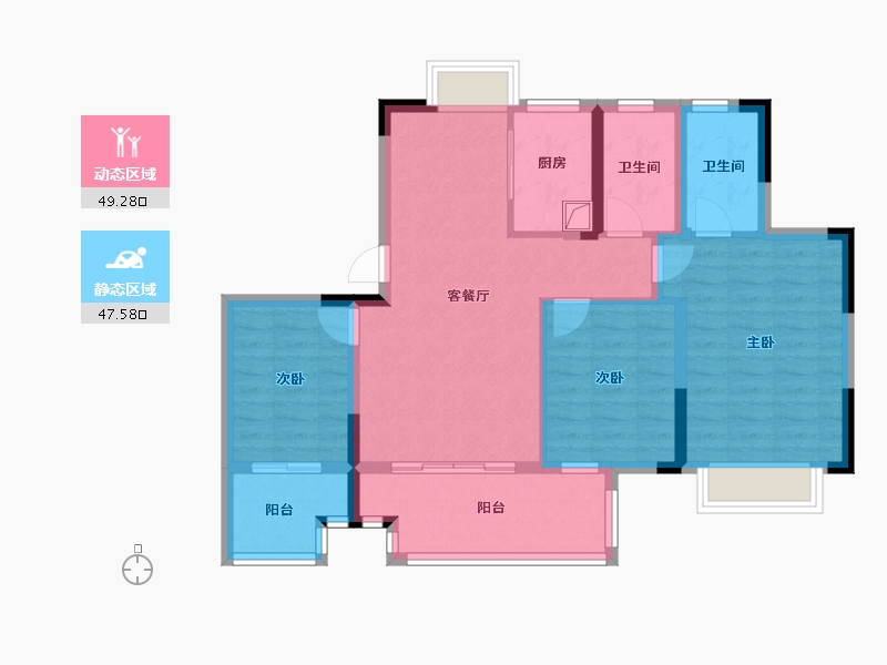 江西省-上饶市-友邦皇家公馆3-85.86-户型库-动静分区