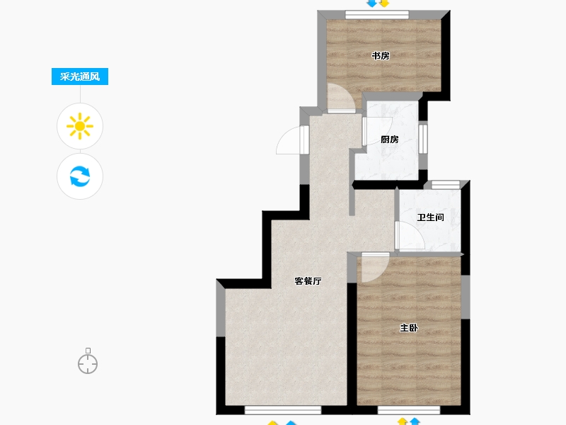 北京-北京市-奥海明月-60.00-户型库-采光通风
