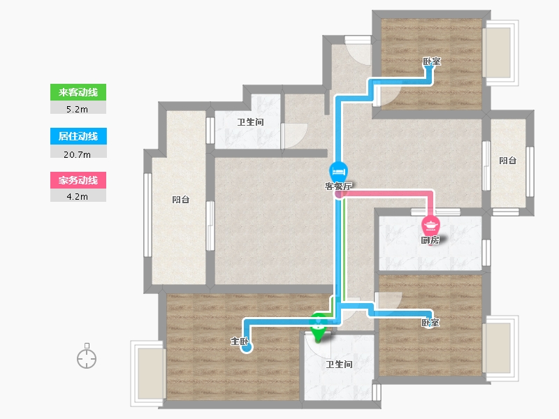 湖南省-长沙市-星雅美辰-92.19-户型库-动静线