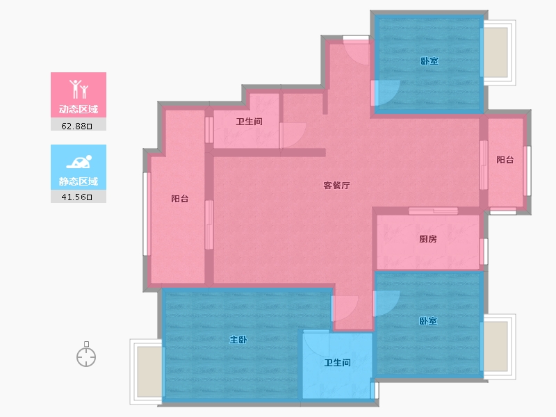 湖南省-长沙市-星雅美辰-92.19-户型库-动静分区