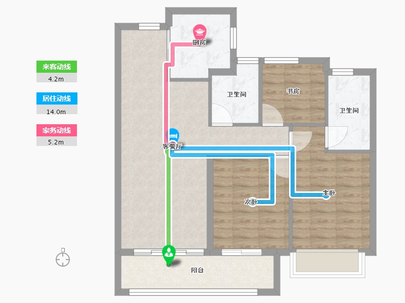 浙江省-宁波市-滨涛府-79.20-户型库-动静线