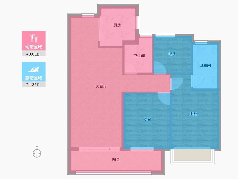 浙江省-宁波市-滨涛府-79.20-户型库-动静分区