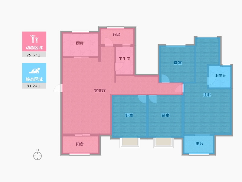 江苏省-扬州市-金地华著-141.60-户型库-动静分区