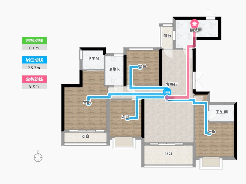 浙江省-杭州市-东湖尚府-125.60-户型库-动静线