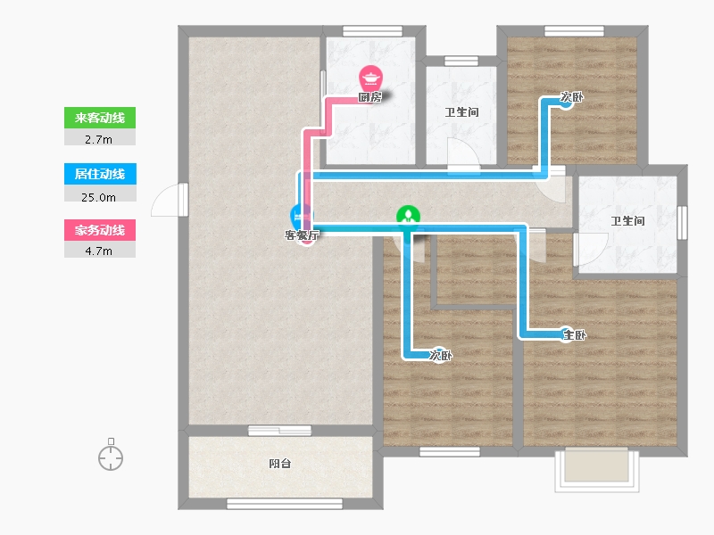 河南省-驻马店市-上河苑-106.63-户型库-动静线