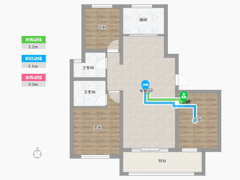 河北省-沧州市-颐和高新嘉园-96.00-户型库-动静线