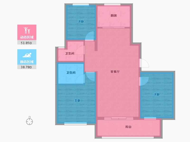 河北省-沧州市-颐和高新嘉园-96.00-户型库-动静分区