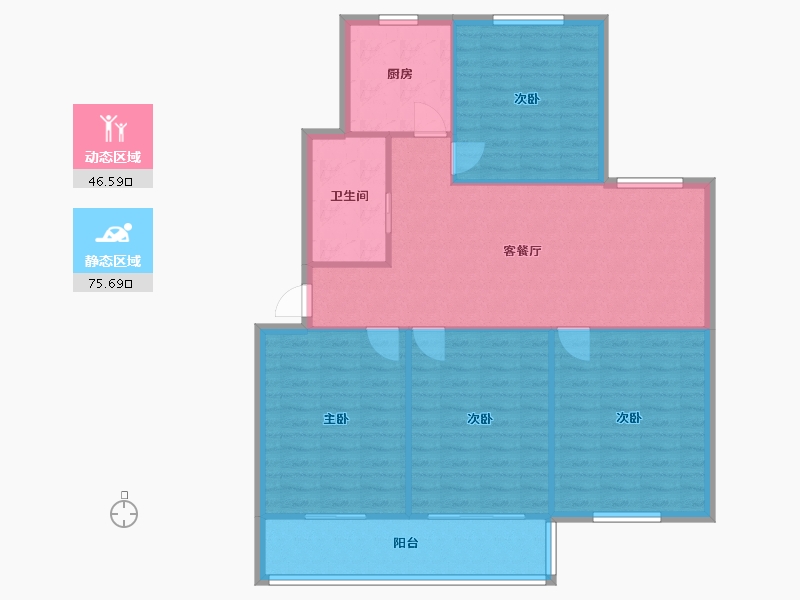 江苏省-南通市-学田东苑(龙王桥东路店)-99.20-户型库-动静分区