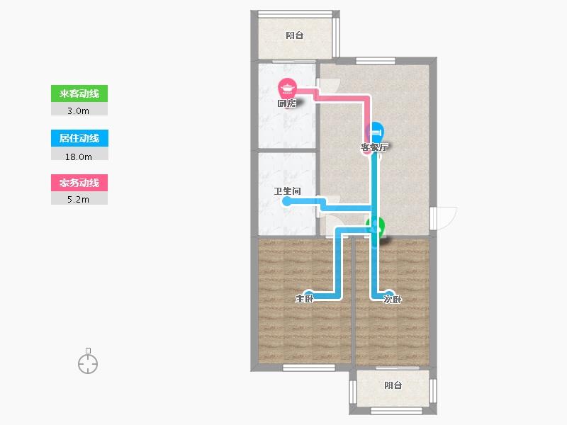 河北省-廊坊市-紫竹园-B区-64.12-户型库-动静线