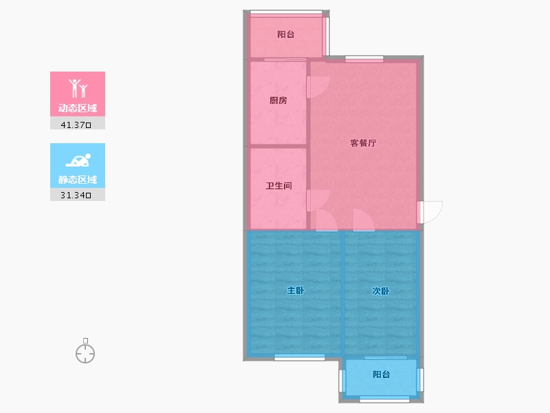 河北省-廊坊市-紫竹园-B区-64.12-户型库-动静分区