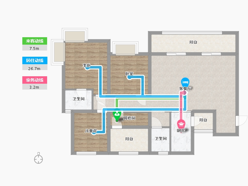 四川省-德阳市-宏达雍锦府-102.40-户型库-动静线