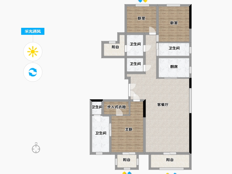 河南省-郑州市-永威上和琚-151.20-户型库-采光通风