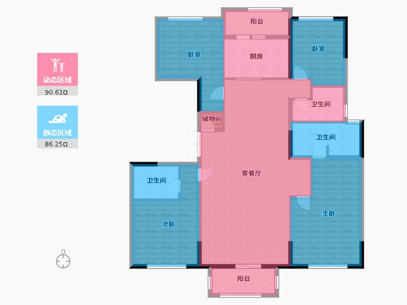 河南省-郑州市-永威上和琚-164.00-户型库-动静分区