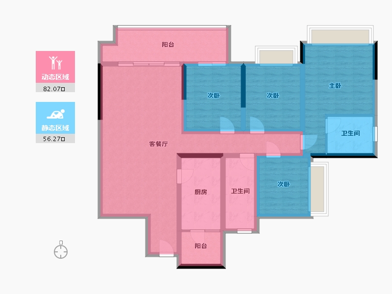 重庆-重庆市-森屿(礼嘉)-127.25-户型库-动静分区