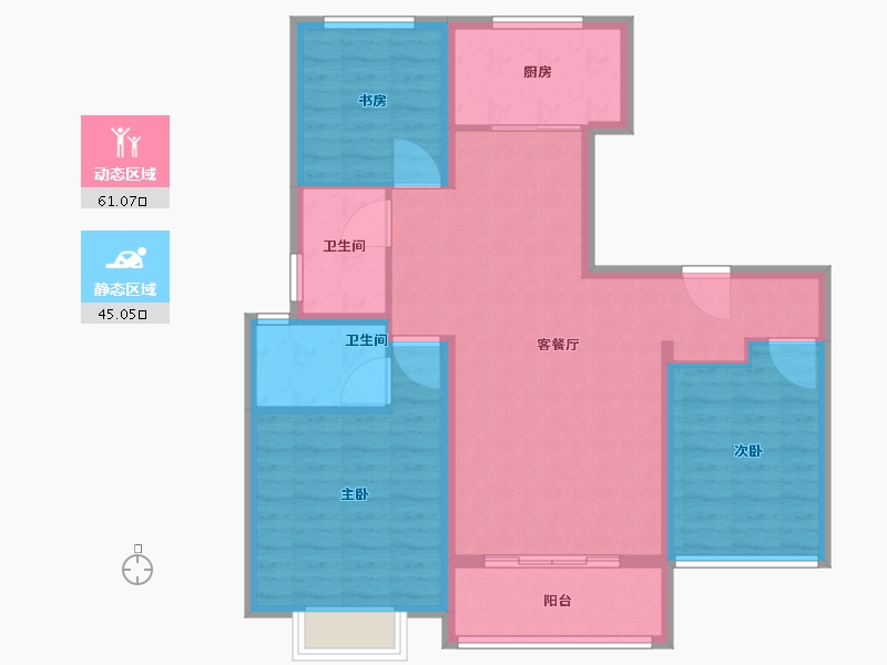 山东省-德州市-尚得公馆-95.54-户型库-动静分区