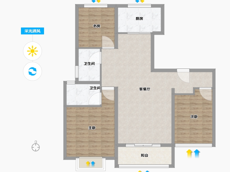 山东省-德州市-尚得公馆-95.54-户型库-采光通风