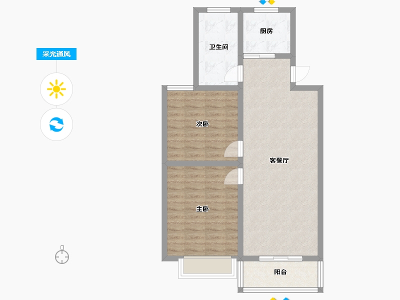 安徽省-滁州市-香樟花园-76.00-户型库-采光通风